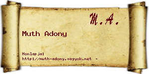Muth Adony névjegykártya
